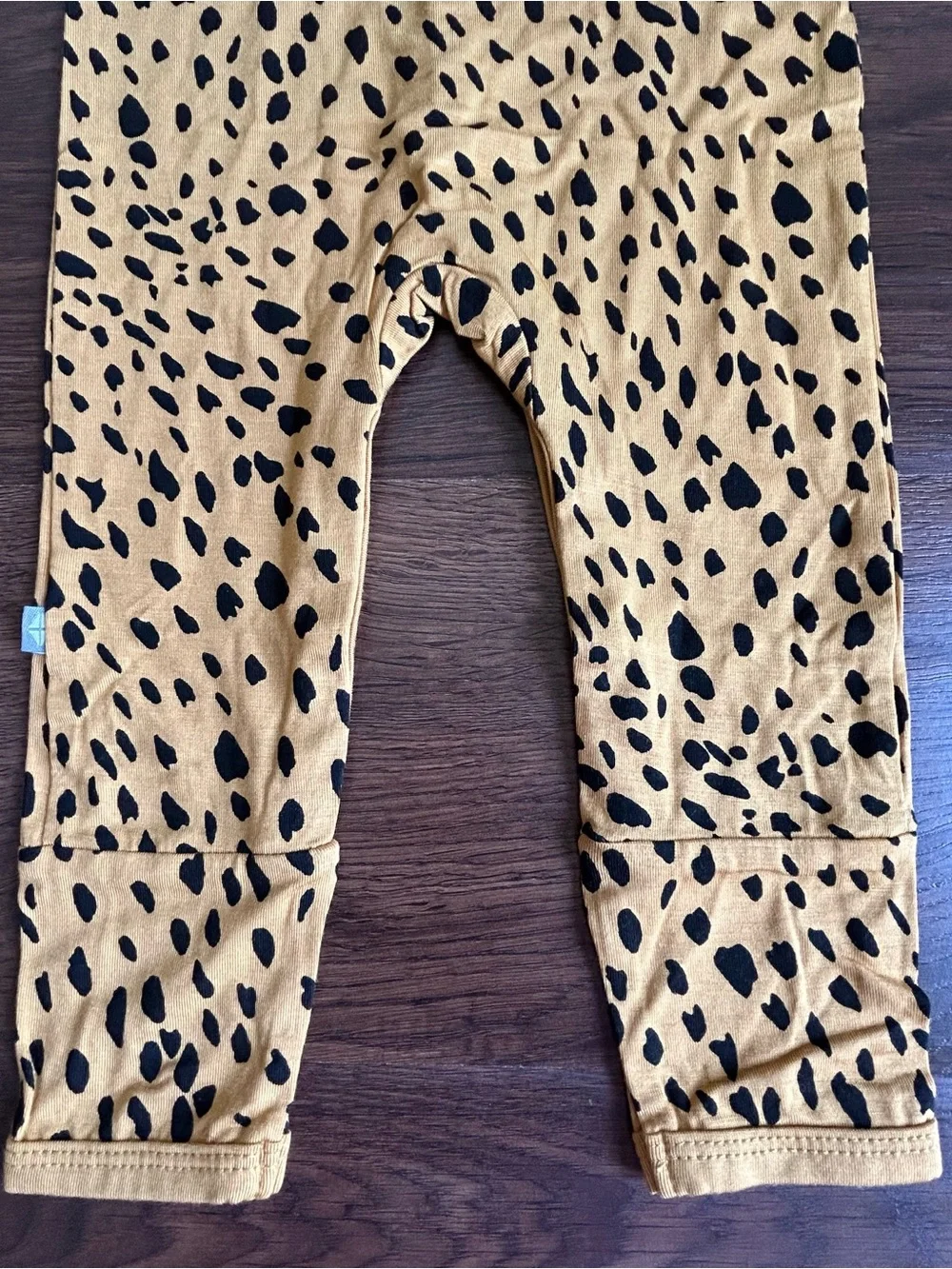 Kyte Snap Bamboo Romper in Marigold Cheetah 6-12m